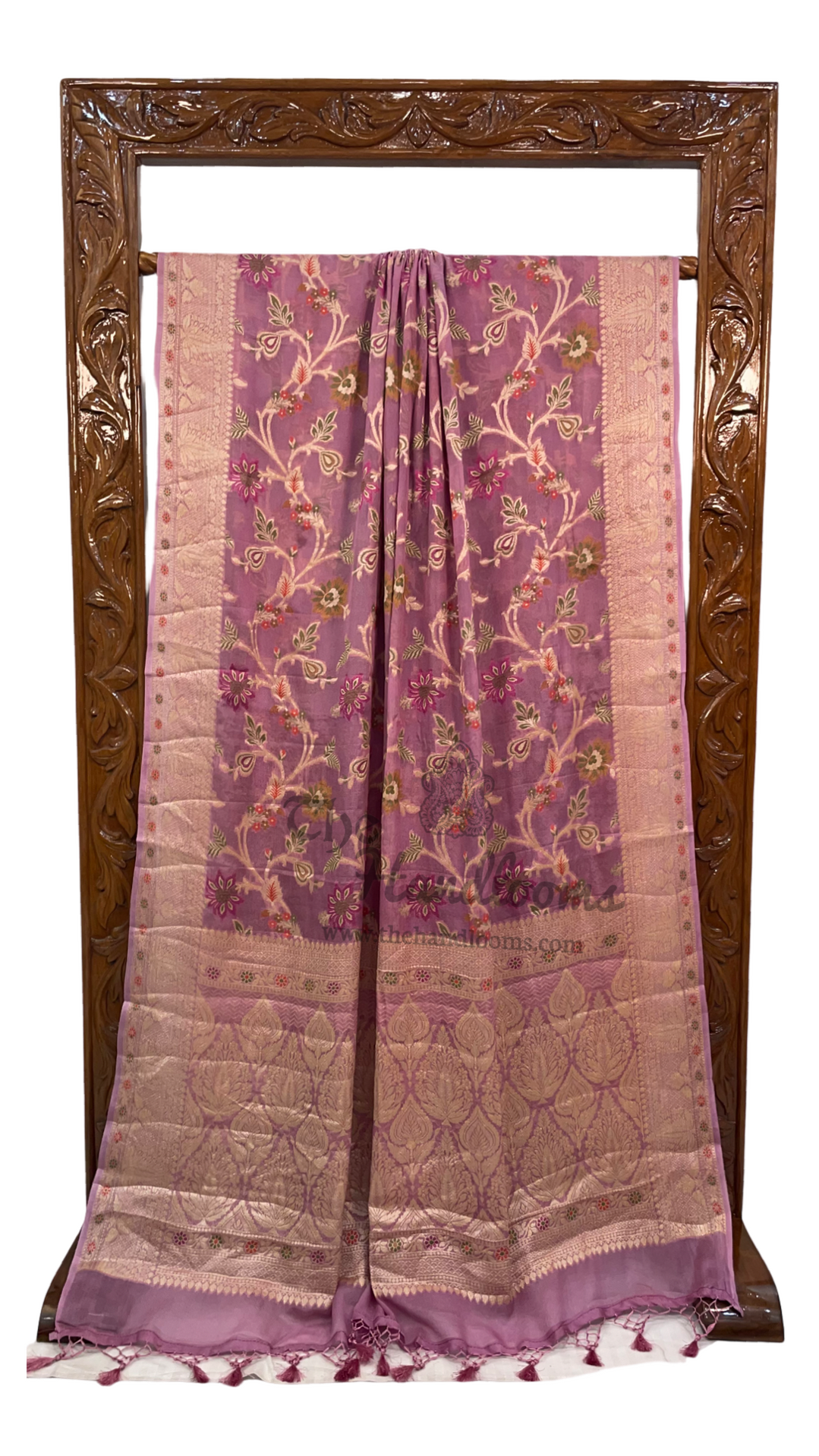 Mauvee Pure Chiffon Khaddi Banarasi Saree