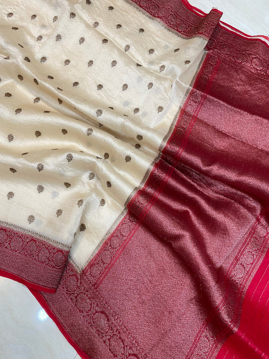 Pure Kora Handloom Banarasi Saree
