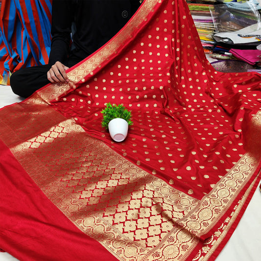 Silk Banarasi Handloom Saree - All over Kadua motifs With Meenakari
