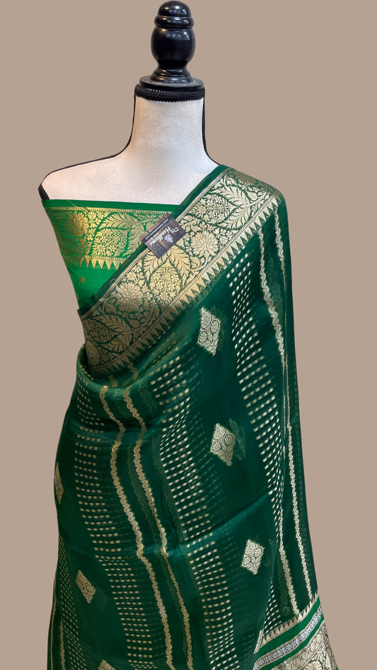 Pure Kora Handloom Banarasi Saree