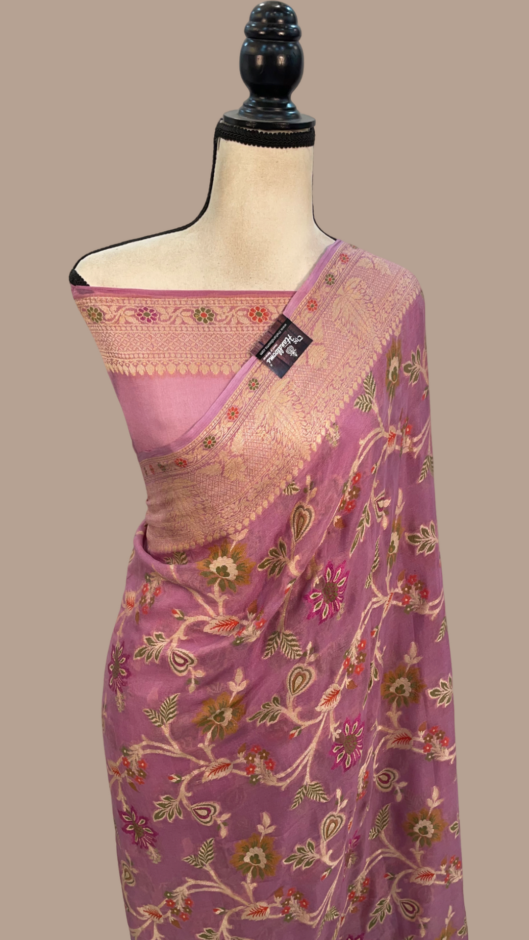 Mauvee Pure Chiffon Khaddi Banarasi Saree