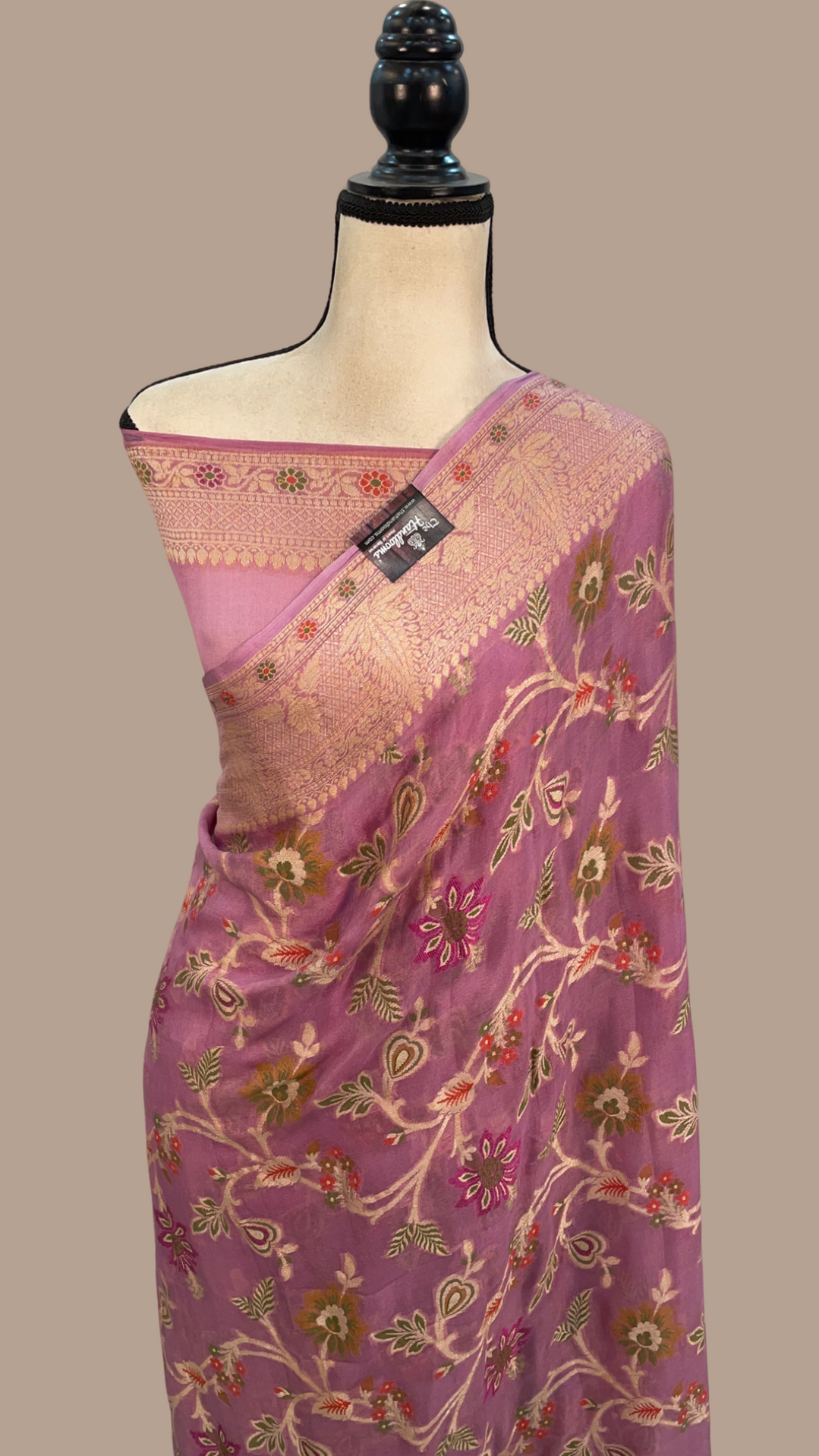 Mauvee Pure Chiffon Khaddi Banarasi Saree